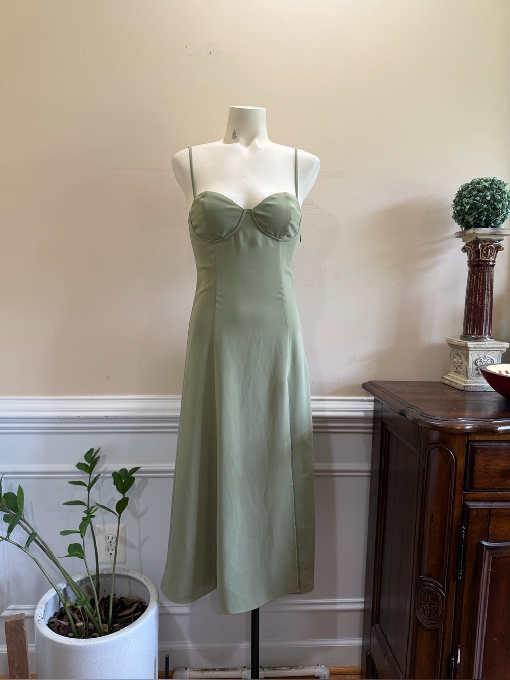 Wilfred Sage Green Slip Dress